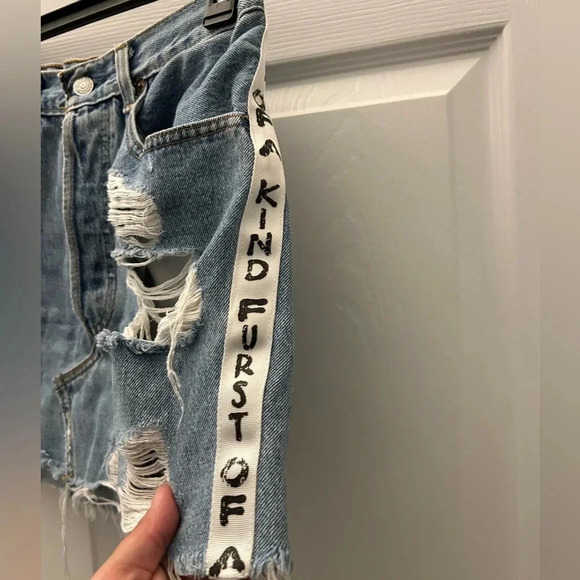 Furst of a Kind Lee Ripped Distressed Jean mini Skirt - Picture 3 of 5